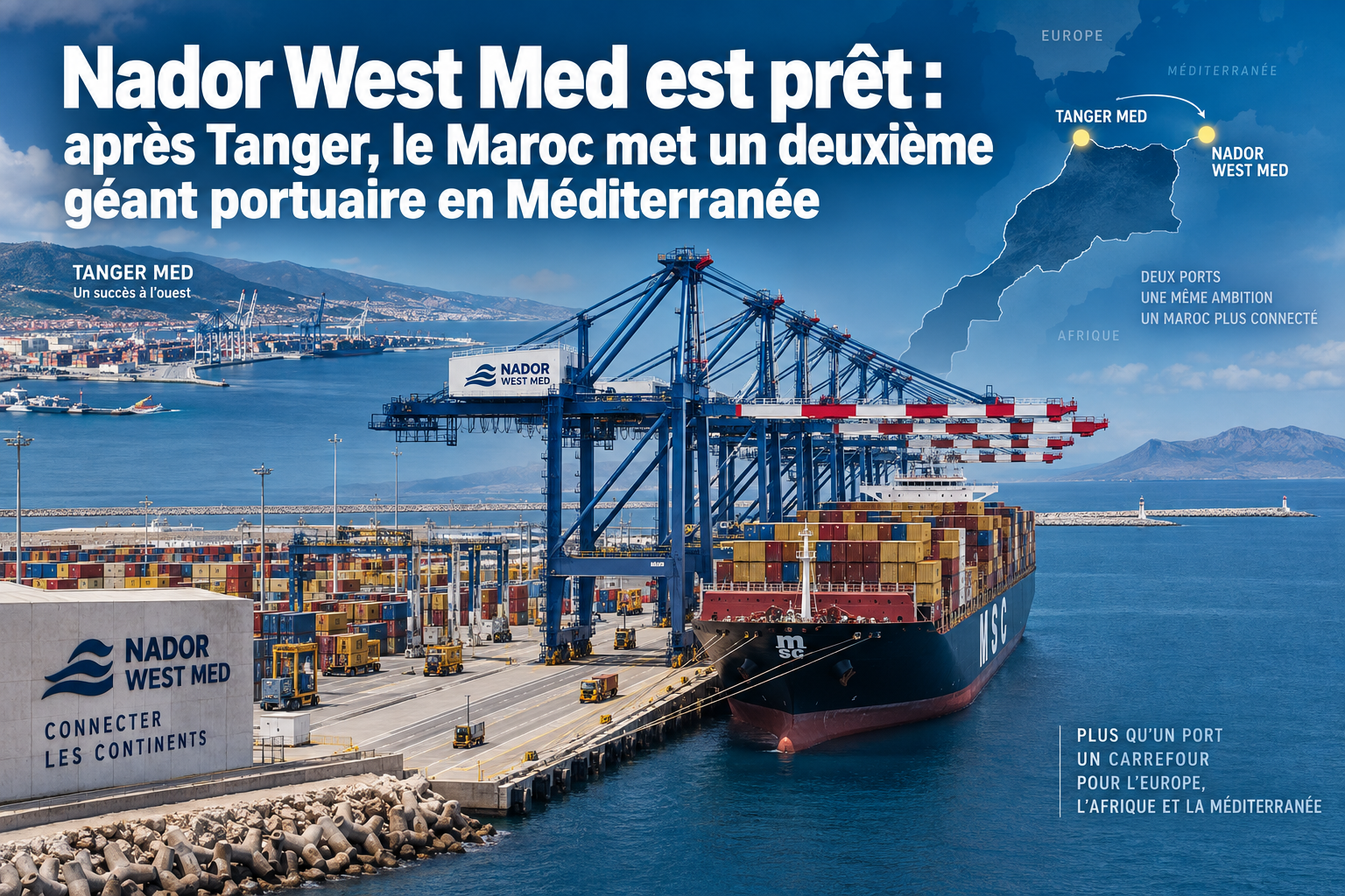 Nador West Med est prêt : après Tanger, le Maroc met un deuxième géant portuaire en Méditerranée