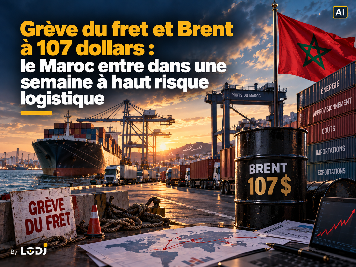 Grève du fret et Brent à 107 dollars : le Maroc entre dans une semaine à haut risque logistique