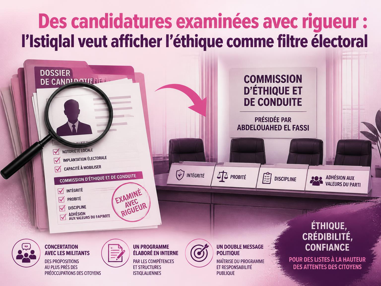 Des candidatures examinées avec rigueur : l’Istiqlal veut afficher l’éthique comme filtre électoral