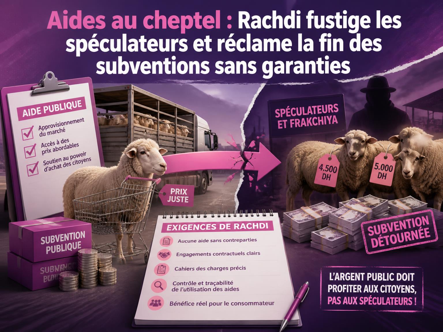Aides au cheptel : Rachdi fustige les spéculateurs et réclame la fin des subventions sans garanties