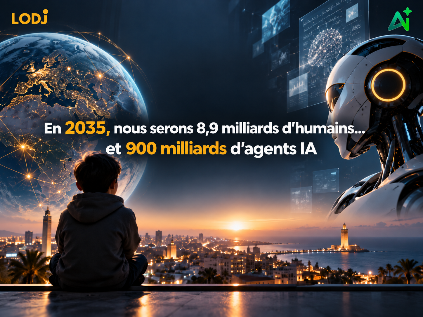 En 2035, nous serons 8,9 milliards d’humains… et 900 milliards d’agents IA