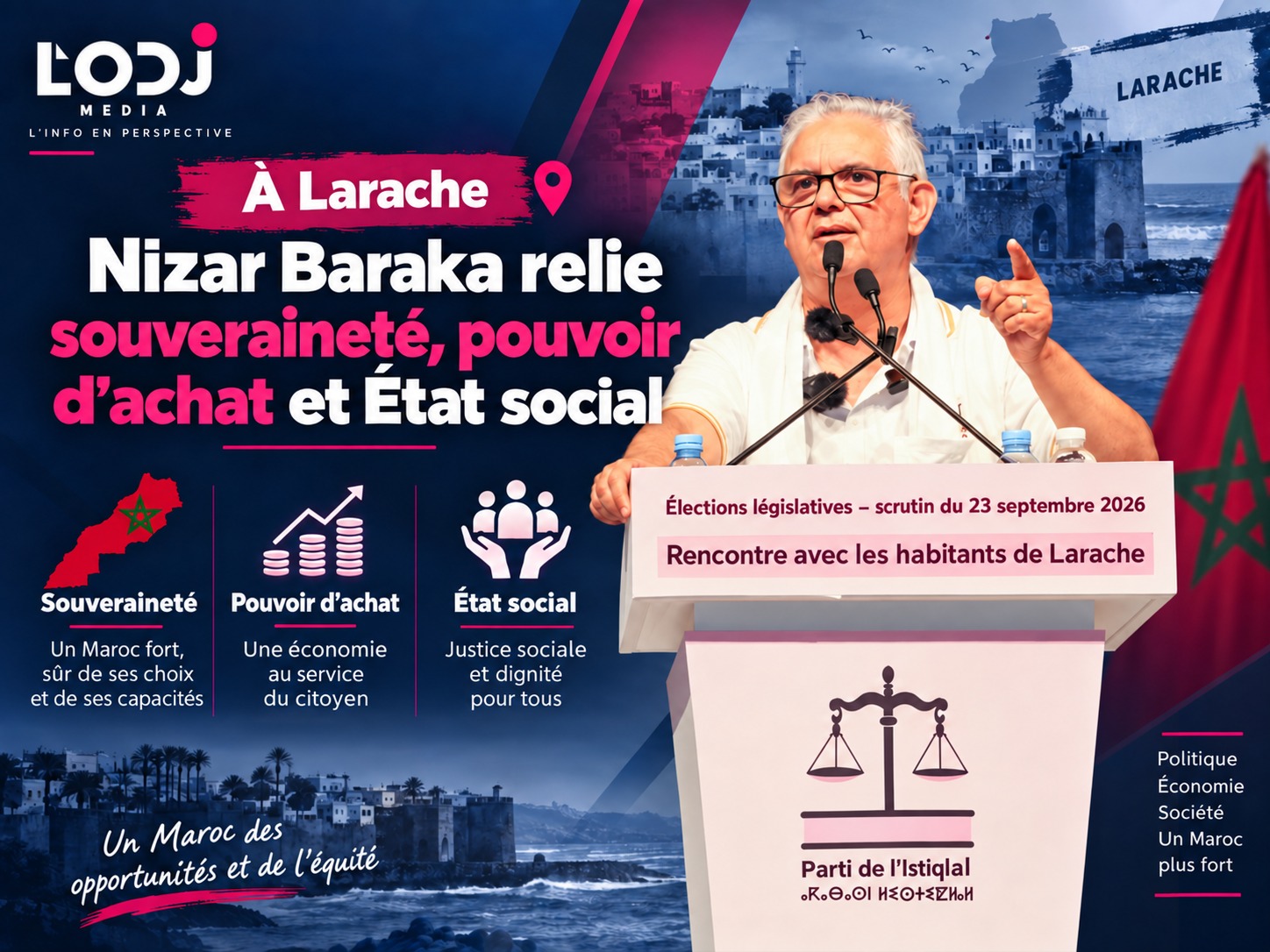 À Larache, Nizar Baraka relie souveraineté, pouvoir d’achat et État social