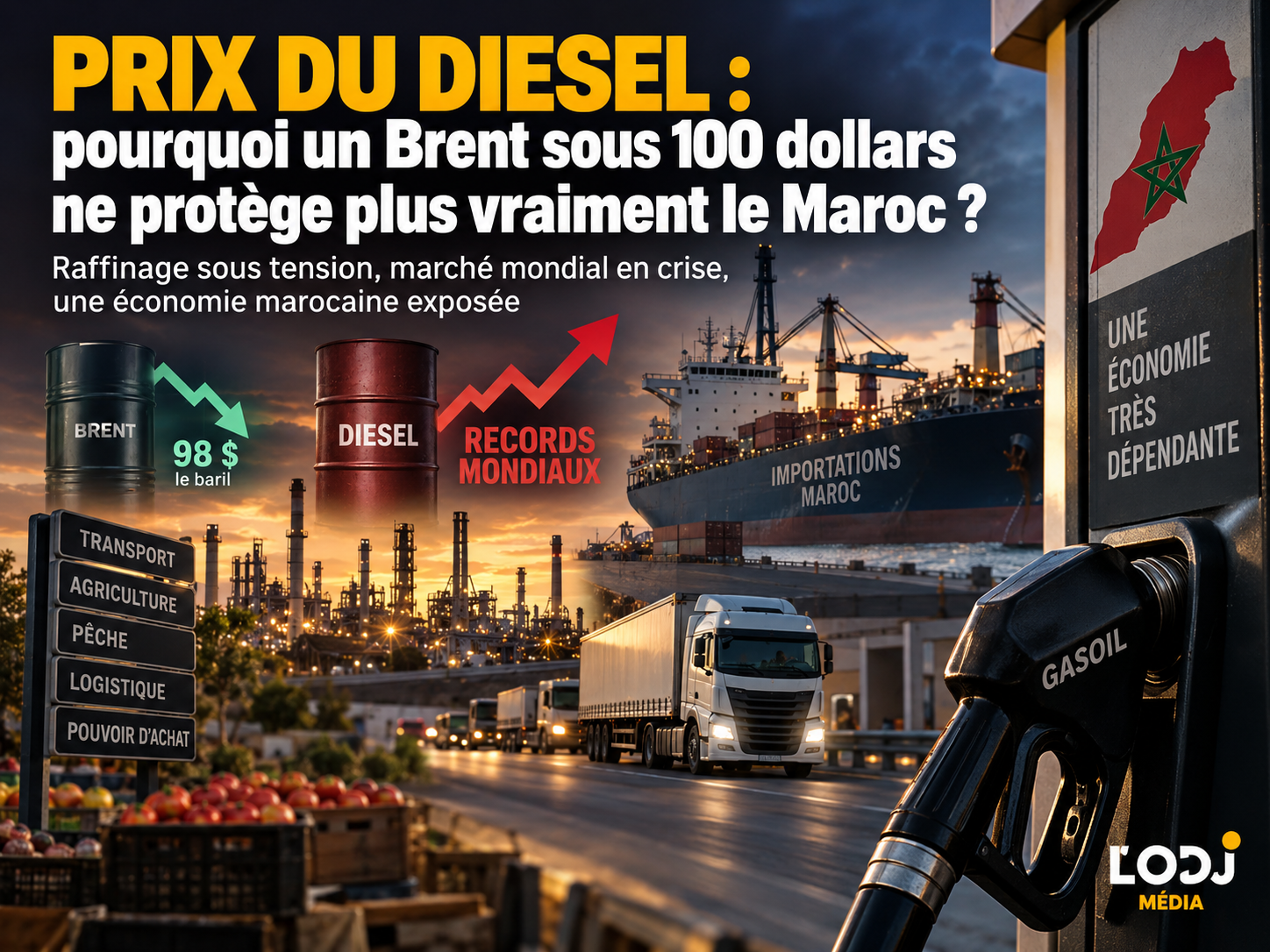 Prix du diesel : pourquoi un Brent sous 100 dollars ne protège plus vraiment le Maroc