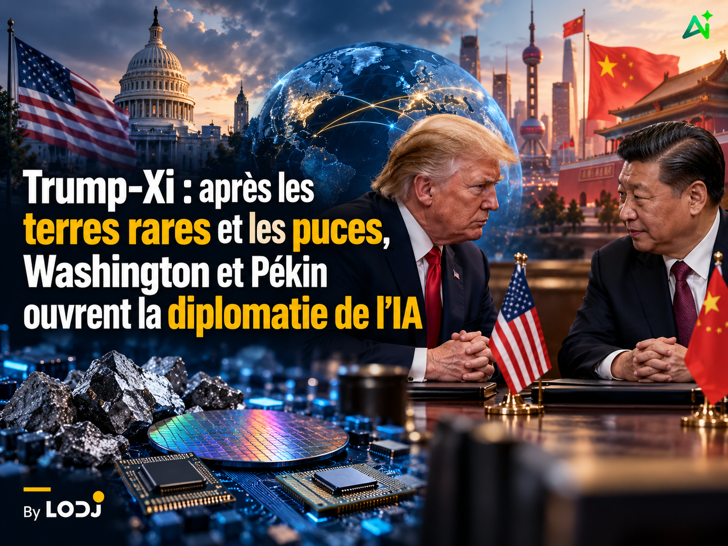 Trump-Xi : après les terres rares et les puces, Washington et Pékin ouvrent la diplomatie de l’IA