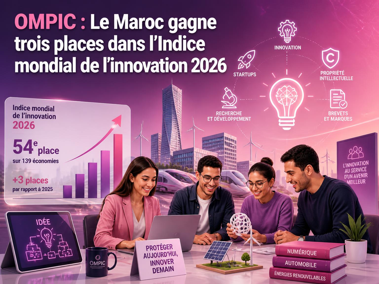 OMPIC : Le Maroc gagne trois places dans l’Indice mondial de l’innovation 2026