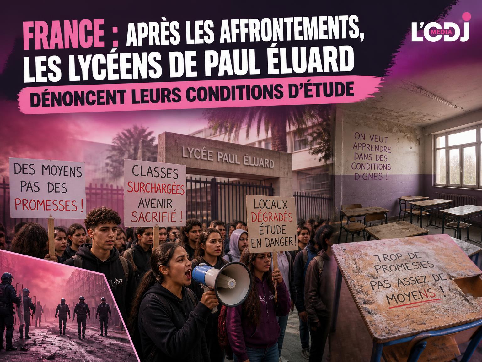 France : Après les affrontements, les lycéens de Paul Éluard dénoncent leurs conditions d’étude