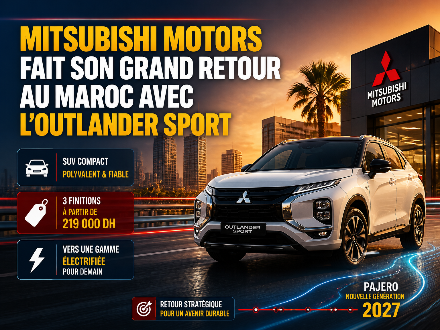 Mitsubishi Motors fait son grand retour au Maroc avec l’Outlander Sport