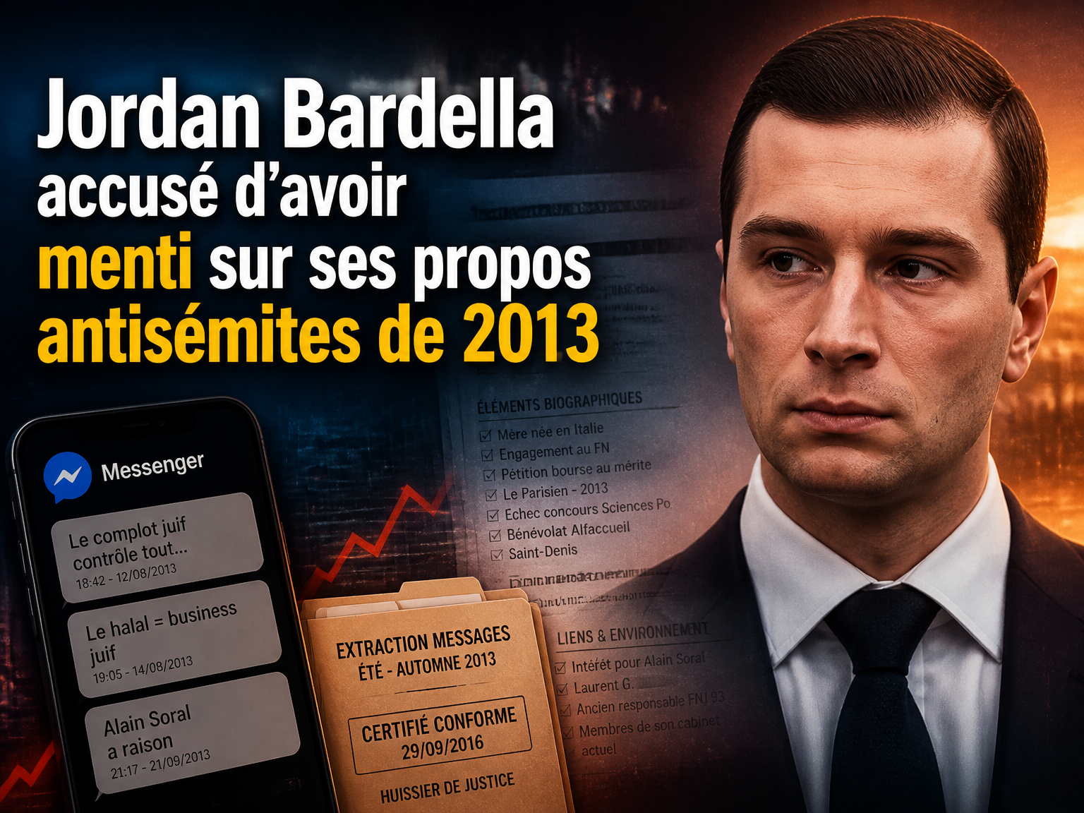 Jordan Bardella accusé d’avoir menti sur ses propos antisémites de 2013