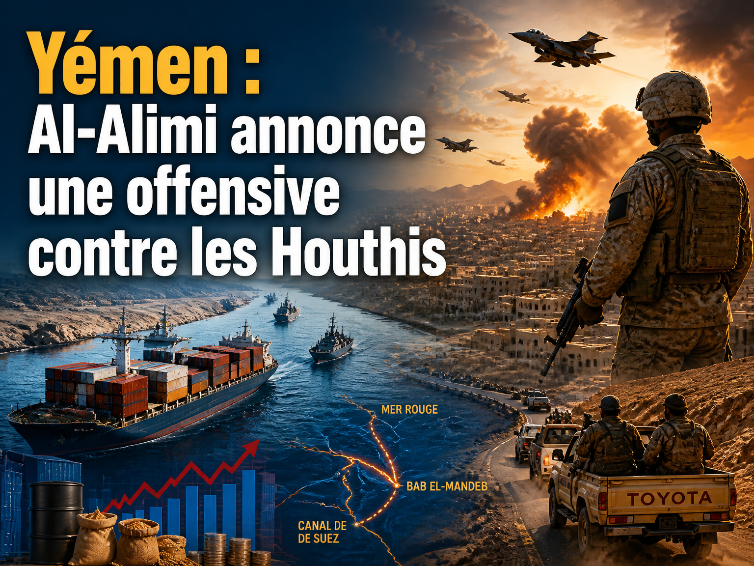Yémen : Al-Alimi annonce une offensive contre les Houthis