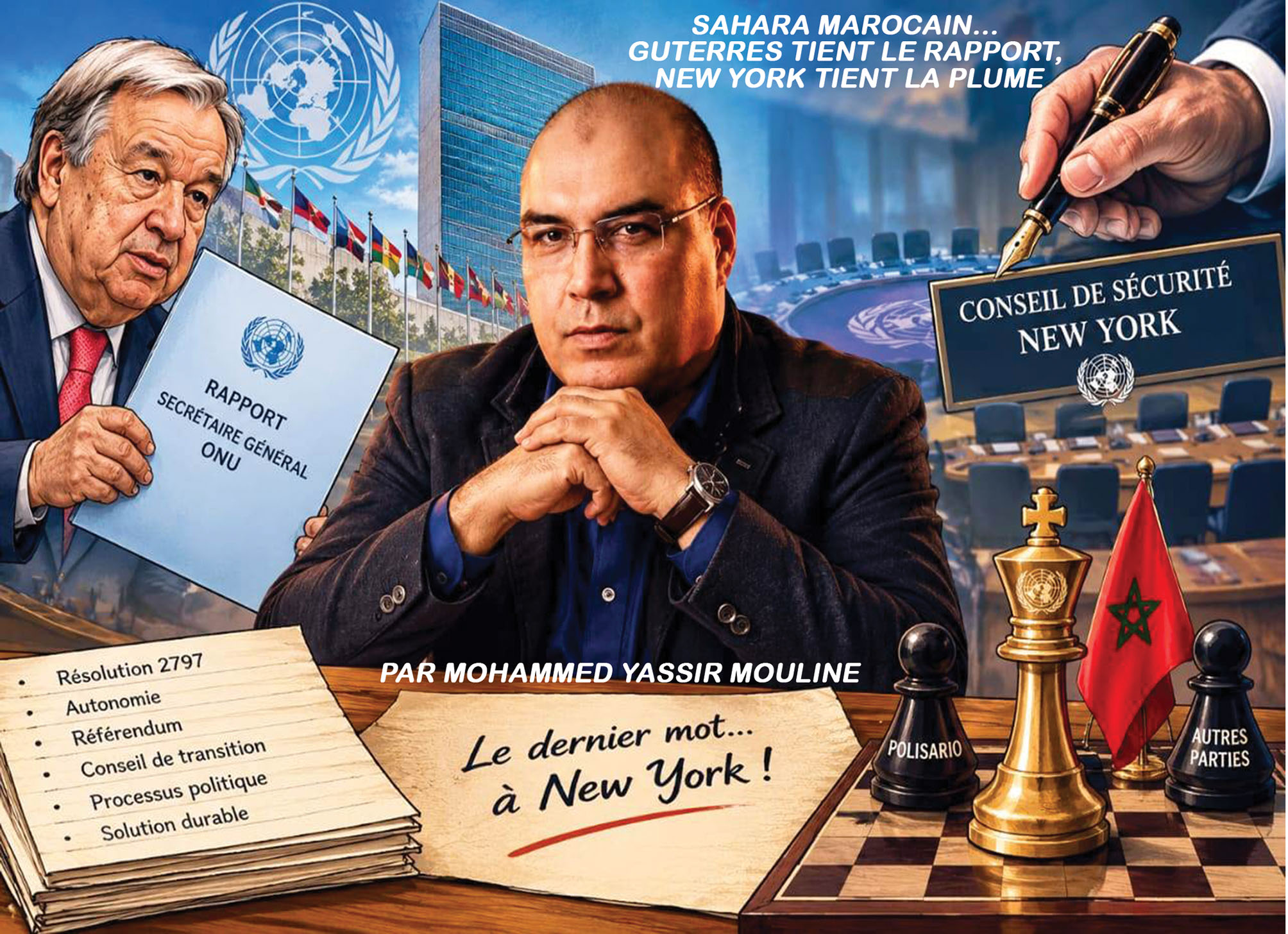 Sahara marocain… Guterres tient le rapport, New York tient la plume