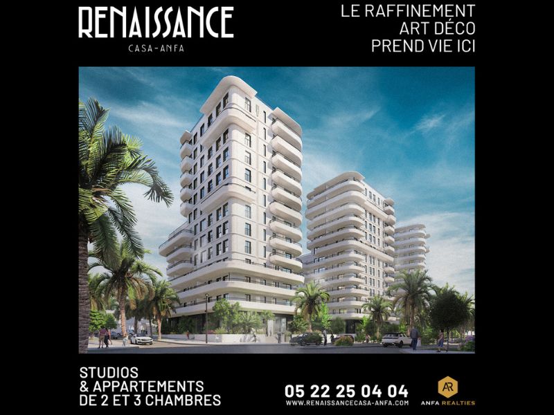 Anfa Realties lance la commercialisation de Renaissance Casa Anfa, un projet résidentiel inspiré de l’Art Déco