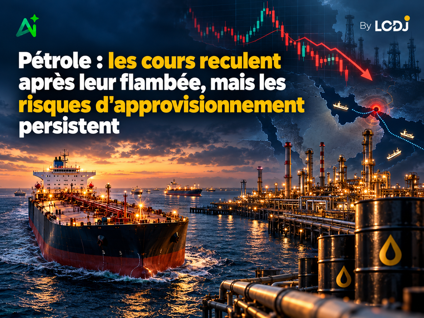 Pétrole : les cours reculent après leur flambée, mais les risques d'approvisionnement persistent
