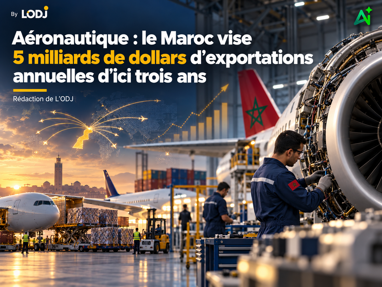 Aéronautique : le Maroc vise 5 milliards de dollars d'exportations annuelles d'ici trois ans