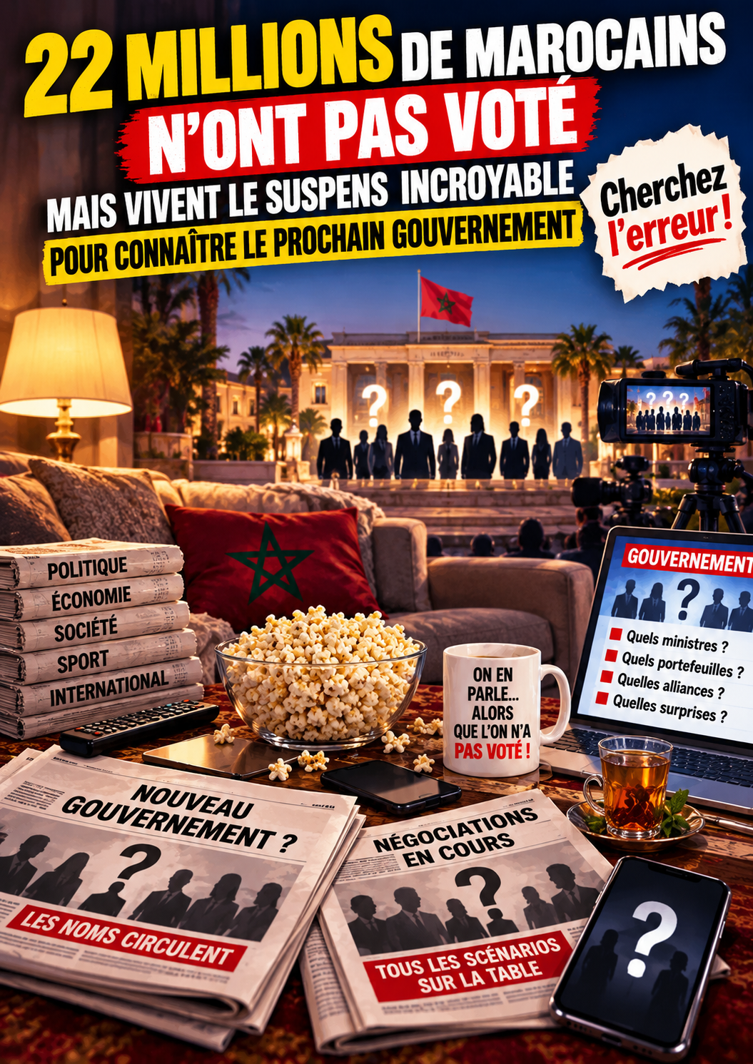 20 millions de Marocains n’ont pas voté… mais attendent le nouveau gouvernement comme la finale de la Coupe du monde !