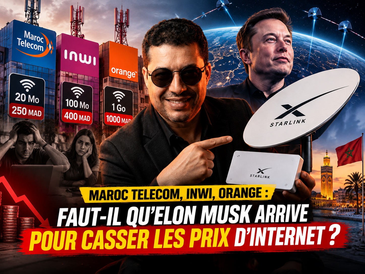 Maroc Telecom, inwi, Orange : faut-il qu'Elon Musk arrive pour casser les prix d'Internet ?