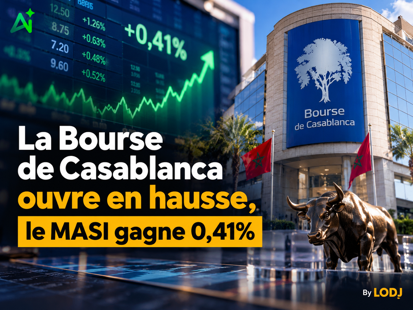 La Bourse de Casablanca ouvre en hausse, le MASI gagne 0,41%