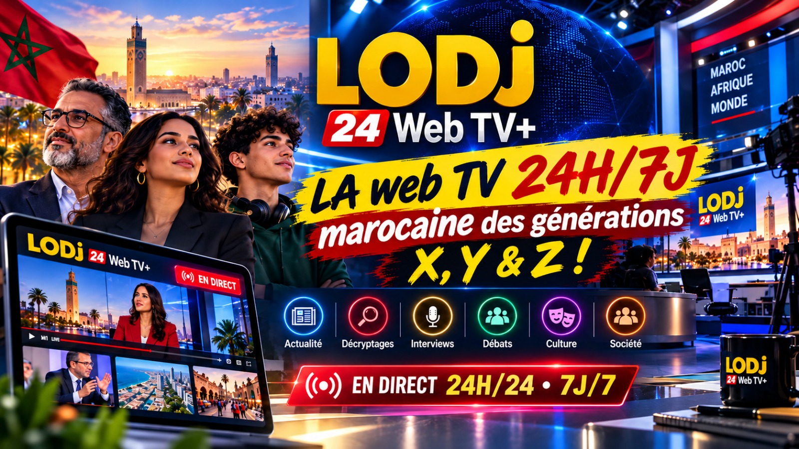 LODJ 24 Web TV+ : 3 générations, une seule web TV, l'information sans frontières et sans interruption !