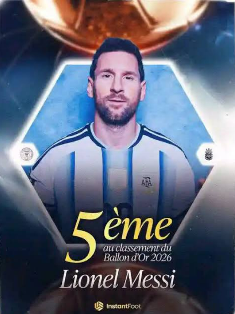 Ballon d’Or 2026 : Lionel Messi termine cinquième