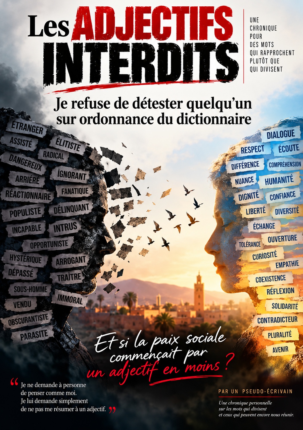 Les adjectifs interdits : je refuse de détester quelqu’un sur ordonnance du dictionnaire