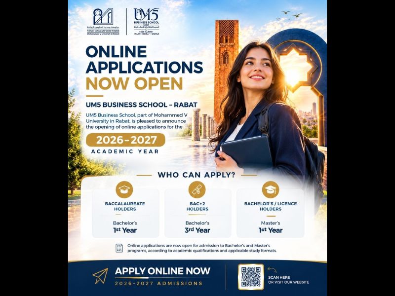 Université Mohammed V de Rabat : ouverture des préinscriptions à la nouvelle UM5 Business School