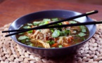 Soupe chinoise aux crevettes et au poulet