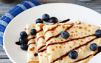 Crêpes aux myrtilles et aux amandes