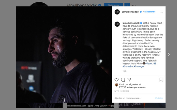 Le combat de Jamal Ben Saddik contre Rico Verhoeven annulé 