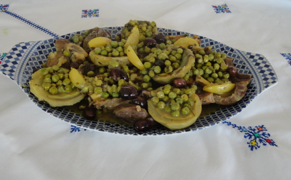 Tagine mqualli aux artichauts