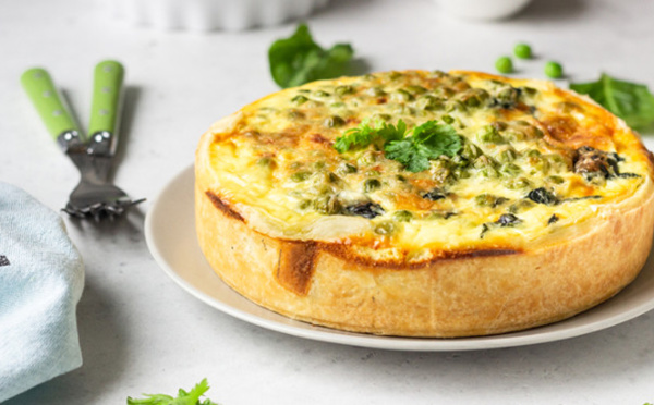 Recette quiche au thon, petits pois et bleu