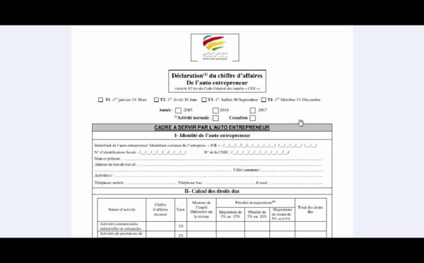 La déclaration des revenus de l’auto-entrepreneur