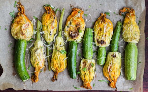 Recette des fleurs de courgette rôties