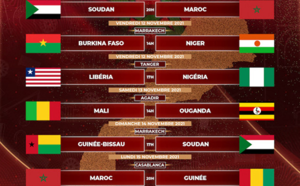 Mondial 2022: le programme complet des matchs internationaux disputés au Maroc