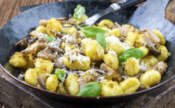 Gnocchi aux champignons et au safran