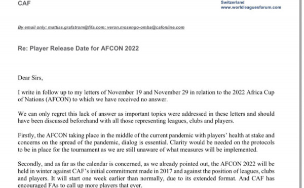 CAN 2021 : Les clubs européens refusent de libérer leurs Africains avant le 3 janvier