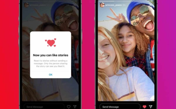 Instagram permet de "liker" une story sans envoyer un message