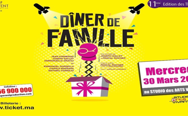Casablanca : la comédie “Dîner de Famille” présentée au Studio des Arts Vivants