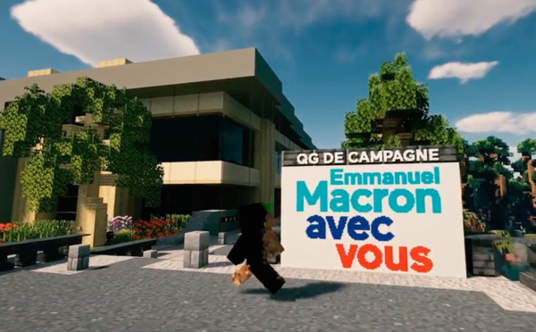Macron lance sa campagne virtuelle sur le jeu vidéo Minecraft