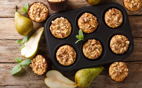 Muffins à la poire et aux noix
