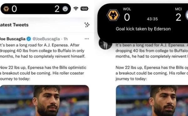 iOS 16 : l’iPhone 14 Pro propose des résultats sportifs en direct