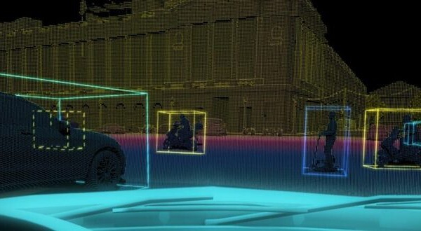 Voiture autonome : connecté avec radar et scanner 
