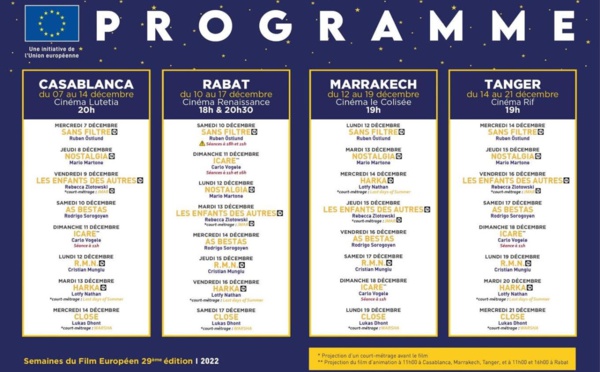 Les Semaines du Cinéma Européen prévues au Maroc au mois de décembre