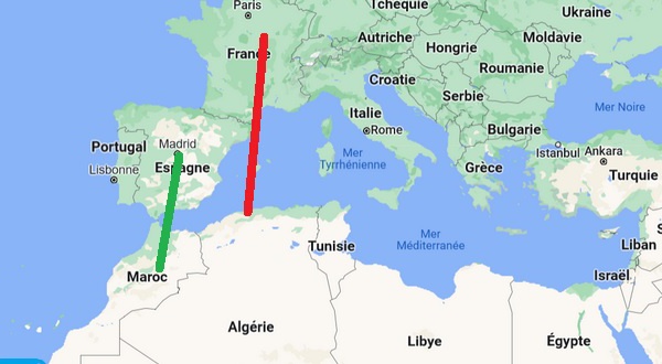 Les deux axes Rabat-Madrid et Alger-Paris