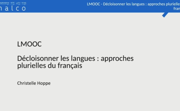 MOOC : Décloisonner les langues : approches plurielles du français