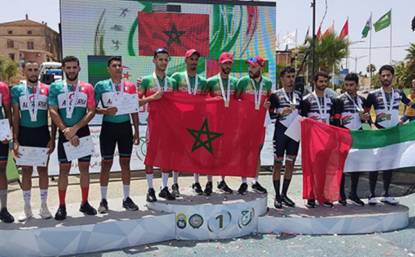 Jeux sportifs arabes: Les cyclistes marocains remportent le métal précieux du contre-la-montre par équipes