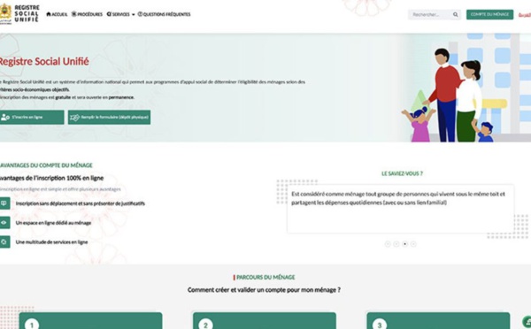 2,8 millions de ménages inscrits au Registre social unifié