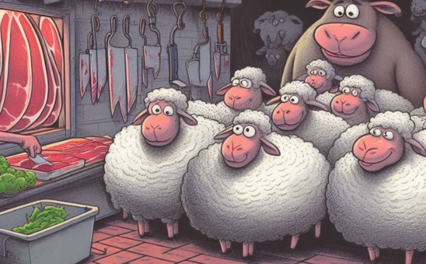 L'histoire du boucher et de son troupeau de moutons
