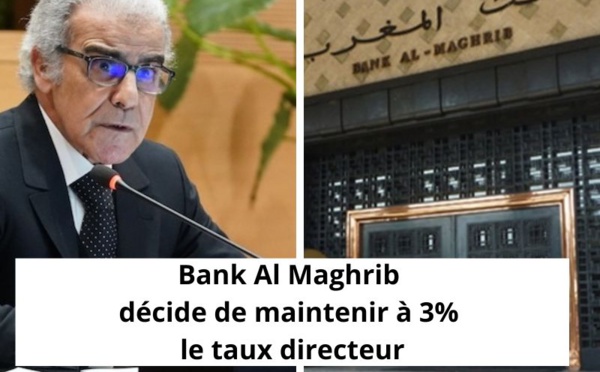 Bank Al Maghrib analyse de la situation économique 2023 et décide de maintenir à 3% le taux directeur