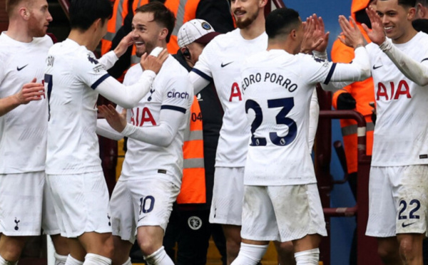 Premier League : Tottenham domine Aston Villa 4-0 et vise sa 4e place