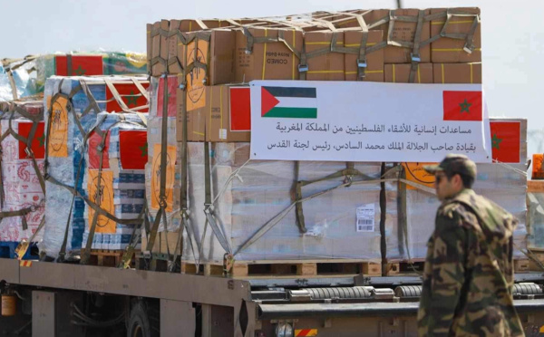 Aide humanitaire marocaine pour Gaza par voie terrestre