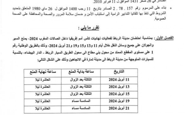 CAN de futsal : Fatiha El Moudni, maire de Rabat, restreint la circulation sur certaines artères de la capitale